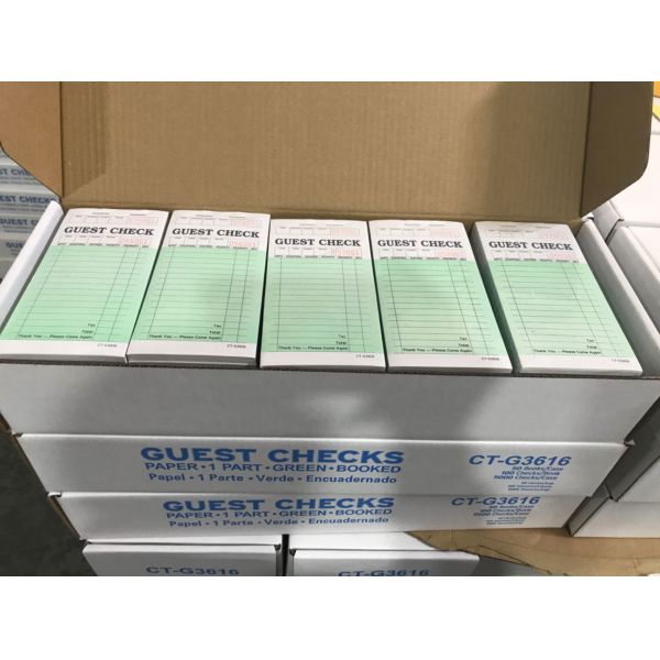 CT-G3616 Sequentially Numbered Carbonless Paper Guest Checks with Customizable Lines and Columns