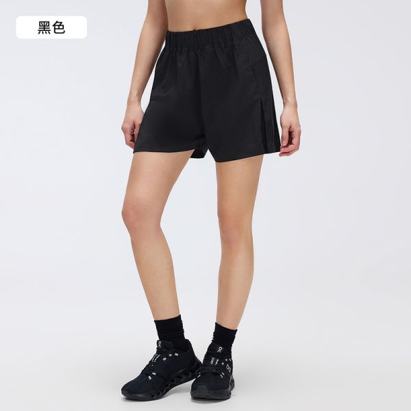 Lavender Elastic Waist Casual Shorts with Side Pockets for Women Daily and Athletic Wear