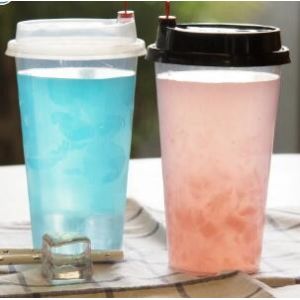 17OZ Taza redonda de plástico blanco de PP Taza desechable para jugos, bebidas, café y té Boba