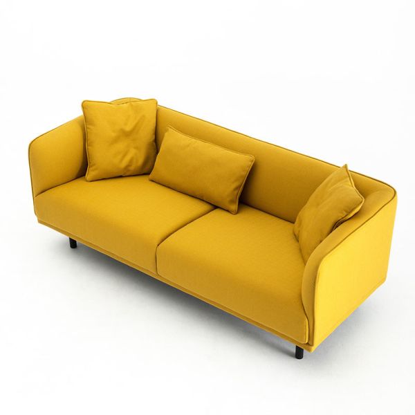 Современный трехместный диван для гостиной желтый PU кожаный офисный диван