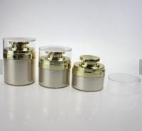 Pot privé d'air crème cosmétique blanc de l'aperçu gratuit 15g 30g 50g et argenté acrylique