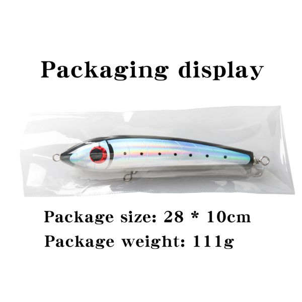 90g Bass Pencil Fishing Lure Kit Bait Pencil Wooden Stickbaits Trolling Floating Lure