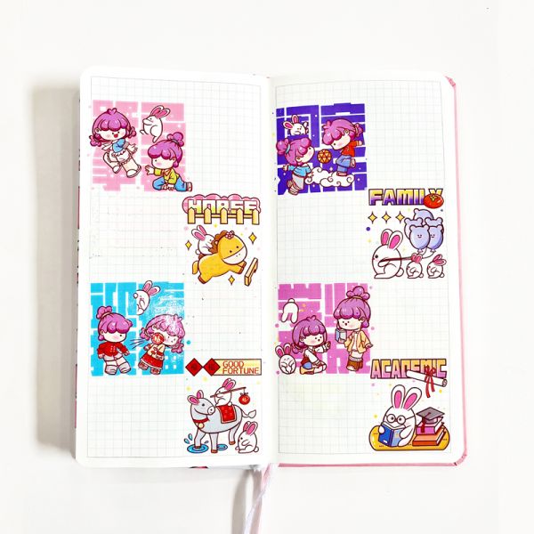 Cute Cartoon Activity Life Handbook Sticker Kids Reusable Peel Off DIY Laptop Luggage Phone Toys Decals Wholesale