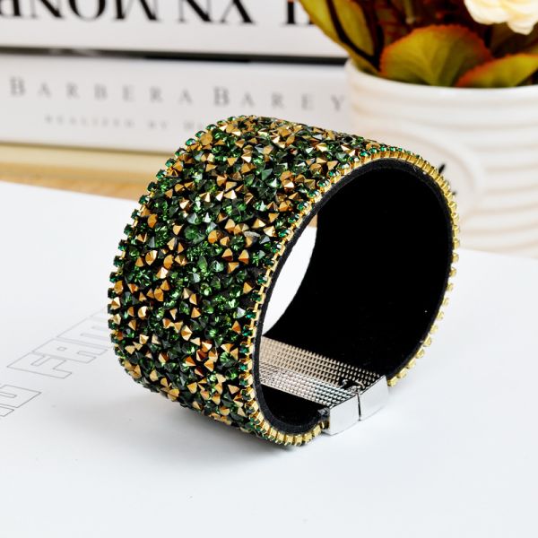 PU leather creative personality DIY beads wide magnet clasp bracelet Bangle Bracelet