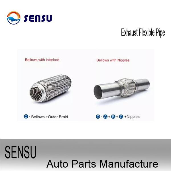 Vibration Absorb 3 Inch Stainless Steel Exhaust Flex Pipe SS202  Wire Braid