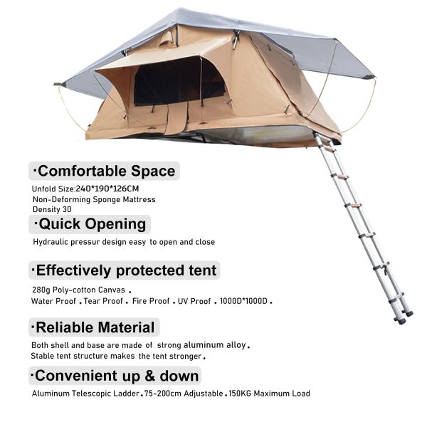 Шатер крыши мягкого Retractable автомобиля располагаясь лагерем верхний с алюминиевым тюфяком лестницы