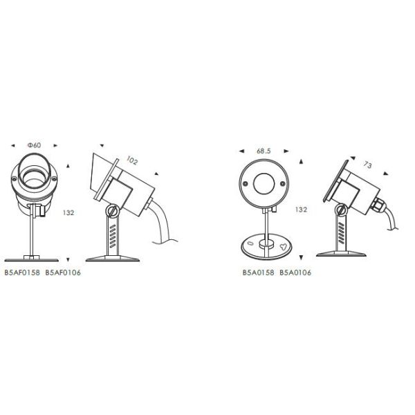 Свет пятна СИД B5AF0158 B5AF0106 3W мини подводный с клобуком, фарой СИД сада воды нержавеющей стали SUS 316