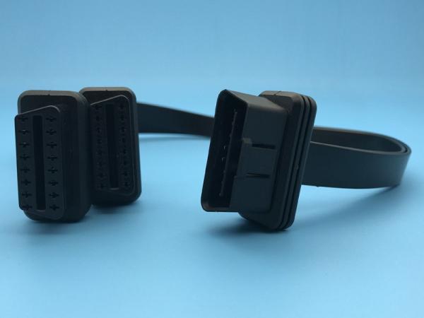 OBD2 OBDII 16 Pin J1962 Male to Dual Female Flat Splitter Y Cable