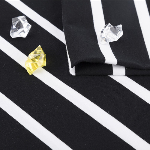 Soft Refreshing Striped Cotton Fabric For French Terry