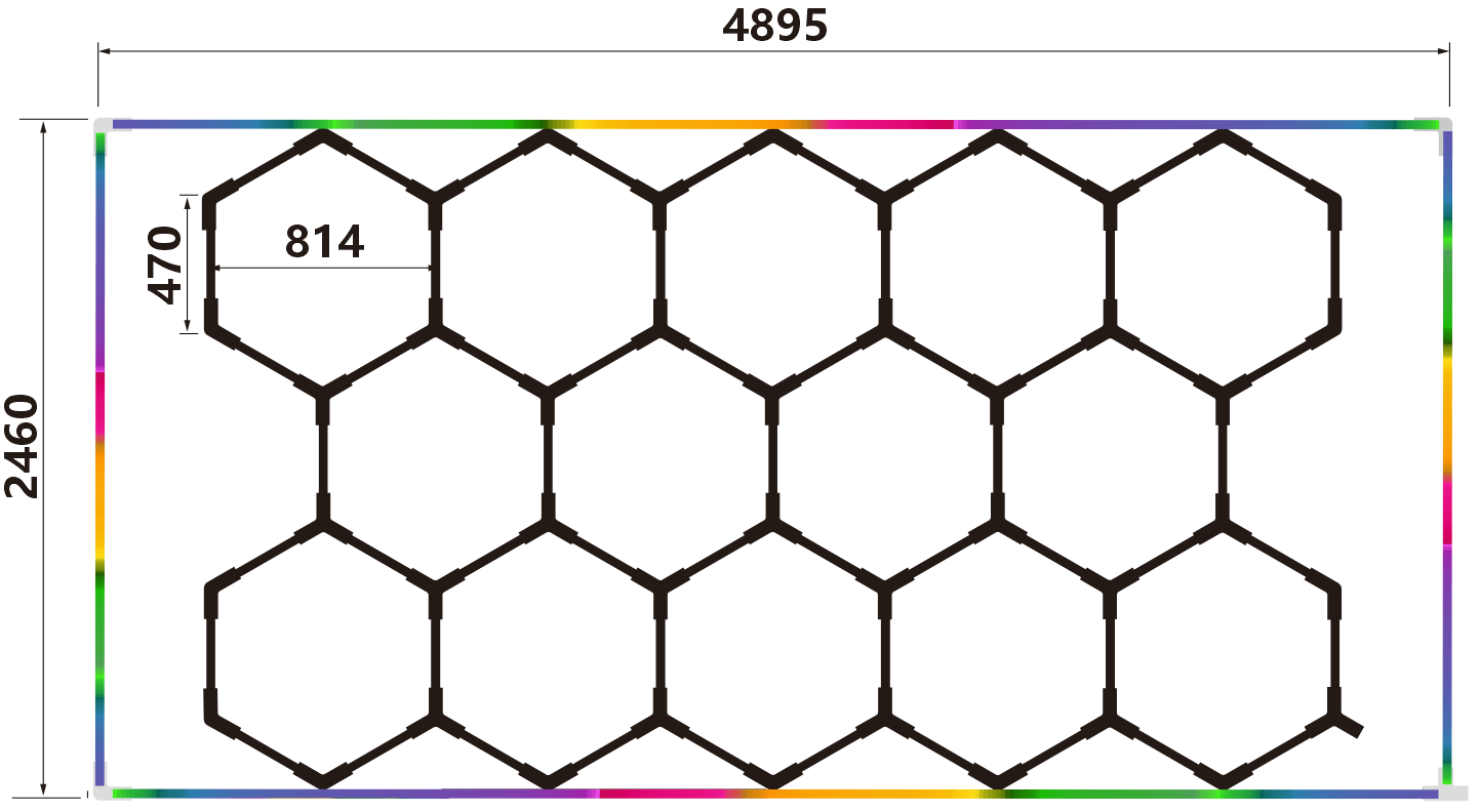 2026 New 14Hexagon RGB Remote Control Honeycomb LED Ceiling Light 24V IP20 for Gym Salon Garage Bar Atmosphere Light CE Ready