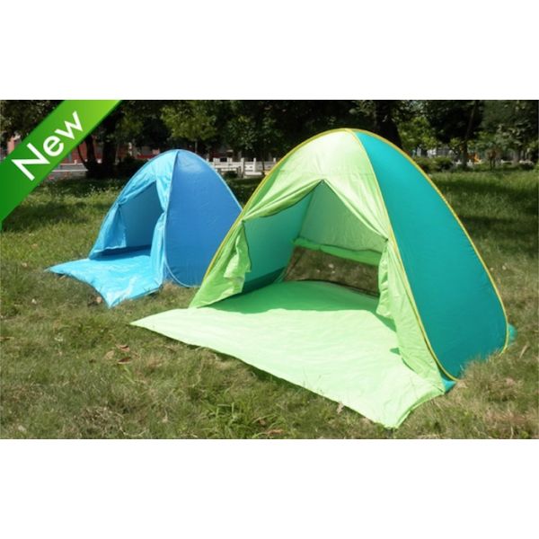 Polyester 190T Sun Shelter Pop Up Tent Shade For Beach Front W Door Curtain