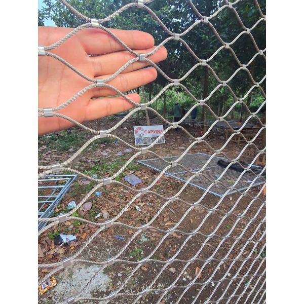 Custom Ferrule Type Inox 316 Wire Rope Net Flexible Stainless Steel Cable Webnet X Tend Mesh
