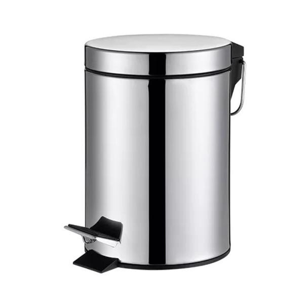 Sustainable Rolling Cover Type Stainless Steel Trash Can with Foot Pedal and Sustainable Design 3L/5L/8L/12L/20L/30L