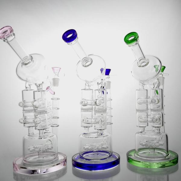 Huge  Recycler Water Bong , 13 Bongs Birdcage Big Water Pipes 14mm Bowl