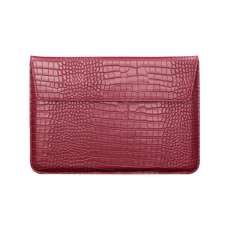 Pu Leather Flap Style Case Bag Laptop Sleeve for Macbook Air 13.6 Inch 2024 2023 2022 Crocodile Grain Notebook Cover