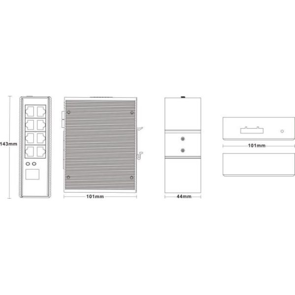 MSG1108P 100Base-T RJ45 1000M PoE Industrial Ethernet Switch IP40