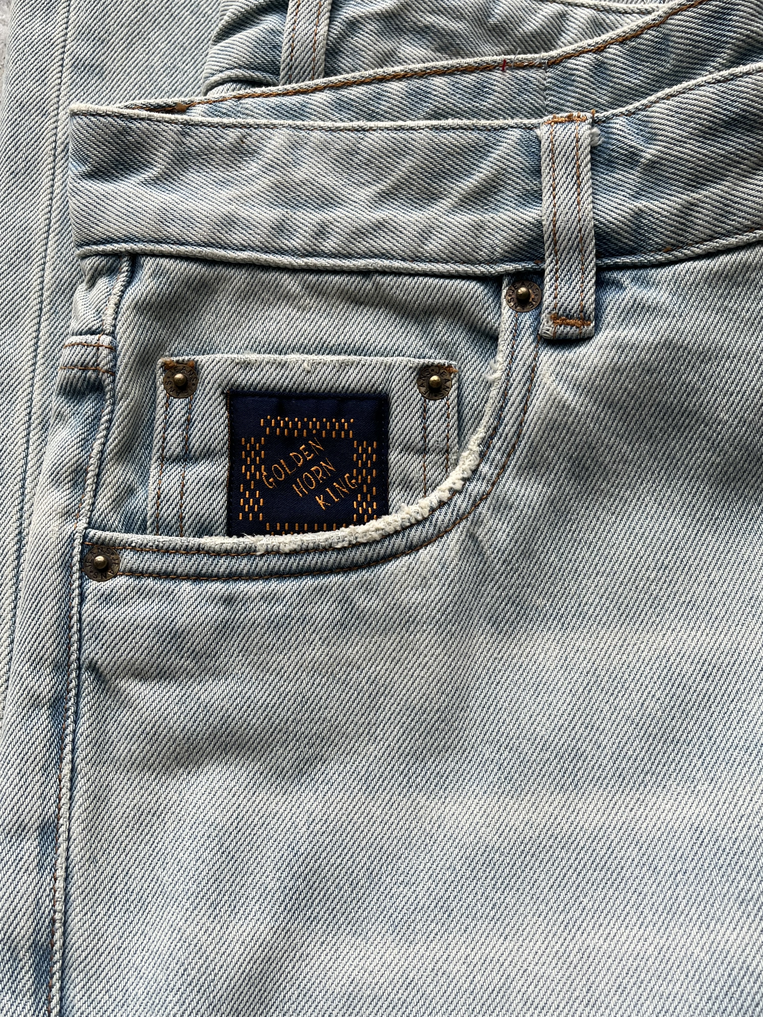 Light Men's Jeans Loose Mid Waist Straight Jeans Vintage Wash