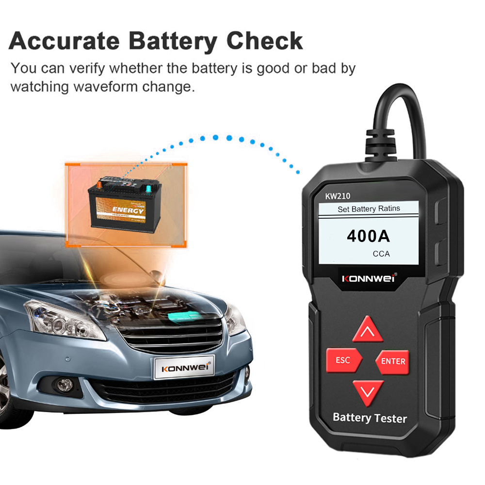 Тестер 12V автомобильного аккумулятора экрана LCD автоматический с принтером для автомобиля газа дизельного