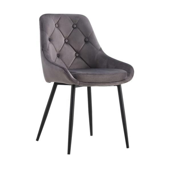 Silla de comedor de tela de terciopelo Piernas metálicas 560x560x840mm