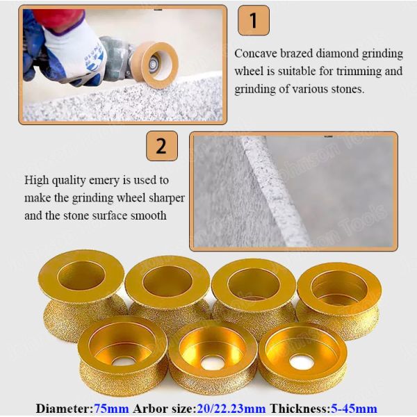 Вакуумная бразовая мраморная гранитная каменная кварцевая плитка керамическая бриллиантовая абразивная шлифовка для угловой шлифовки