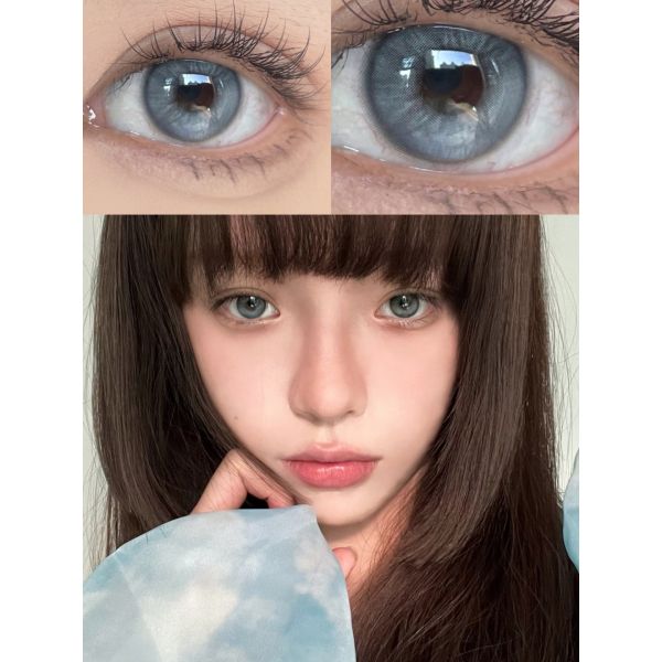 MillCReeK Frozen Blue Grey Yearly Colored Contact Lenses with 14.2mm Diameter, 8.5 Base Curve, and 40% Water Content for Natural Enhancement