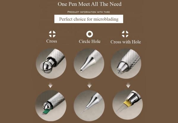 14*0.8cm Aluminum Alloy Disposable Double End Eyebrow Tattoo Pen