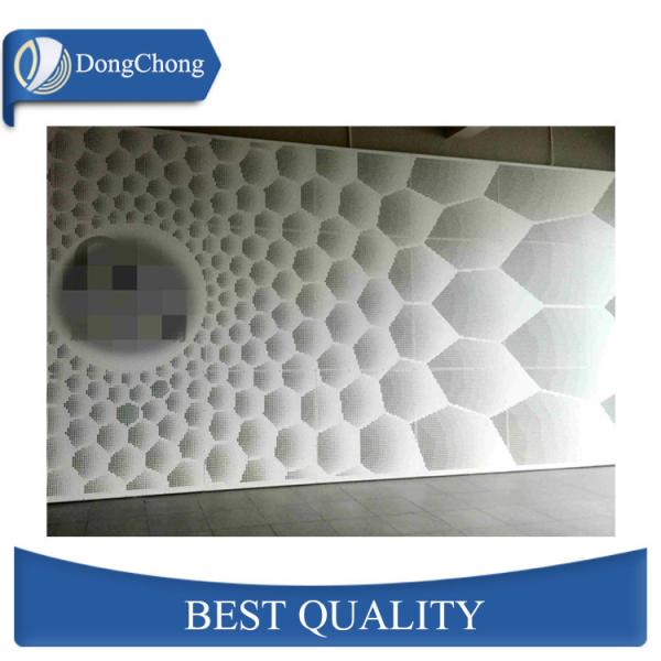 Gold Perforated Aluminum Ceiling Panels PVDF Coated For Shopping Mall