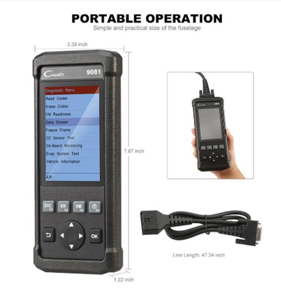 Creaderは9081 2018エアー バッグ電池の管理システムの調整CR9を用いるOBDIIの走査器のCreader 9081コード読者の走査器を進水させます