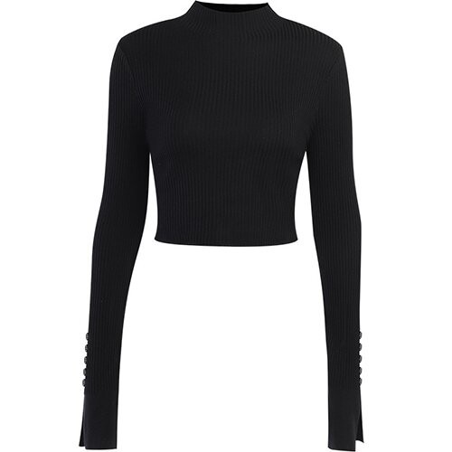OEM maufactory Pure color street sweater farbic female slim turtlenecks long sleeve warm and base short casual wild top