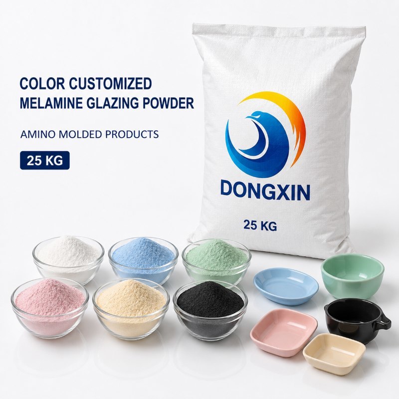 Color Customized Powder Melamine Glazing Powder for making Amino Molded Product