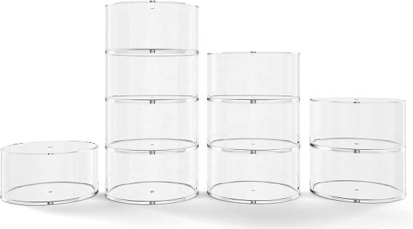5 Layers round acrylic box with lid Acrylic Lucite Plastic Jewelry Belt Storage Box Magnets