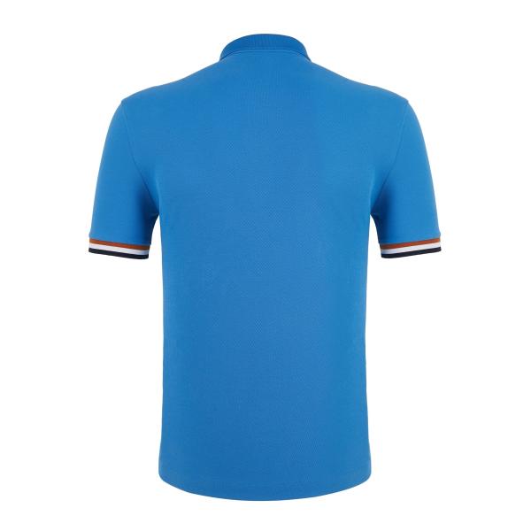 Custom Embroidered Logo Polyester/Cotton Men's Polo Shirts with Plain Stripes Sleeves