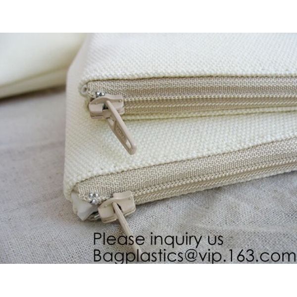 Promotional canvas hand carry makeup bag cosmetic organizer,natural canvas Makeup Bag Cotton Cosmetic Bag, bagease