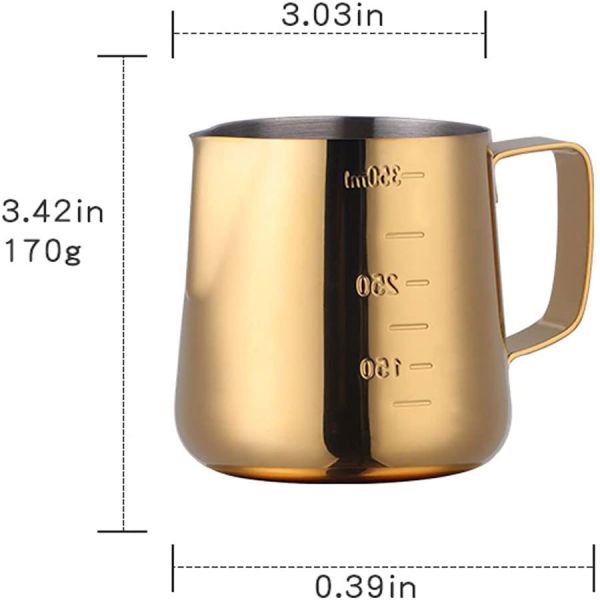 Кофе Picher 350ml /12oz инструментов Barista нержавеющей стали золота необходимый
