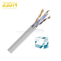 F / De UTP Cat6 do cabo a instalação do twisted pair do PVC CM BC no revestimento branco