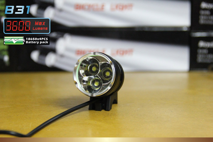 High effciency XM-L T6 30W 3600 Lumen Bike Light  , cree Led bicycle headlight
