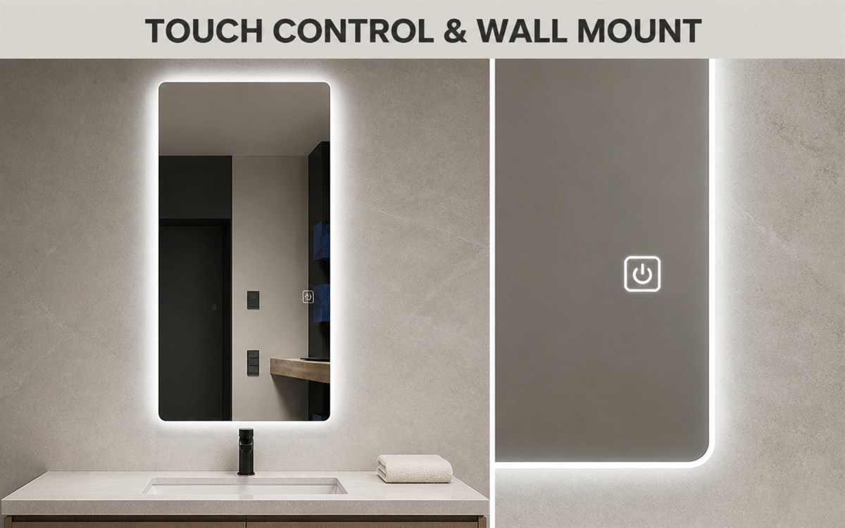 Frameless Rounded Edge Full Length LED Mirror With Back Lighting