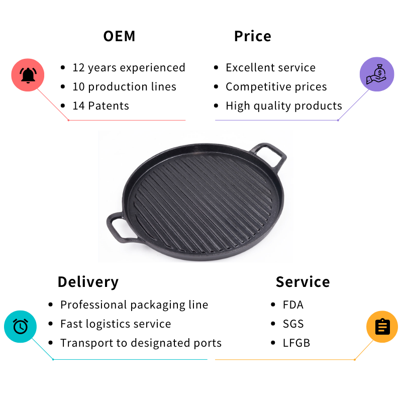 Литое железо ODM OEM жаря Pre закаленный лоток гриля лотка установило BSCI