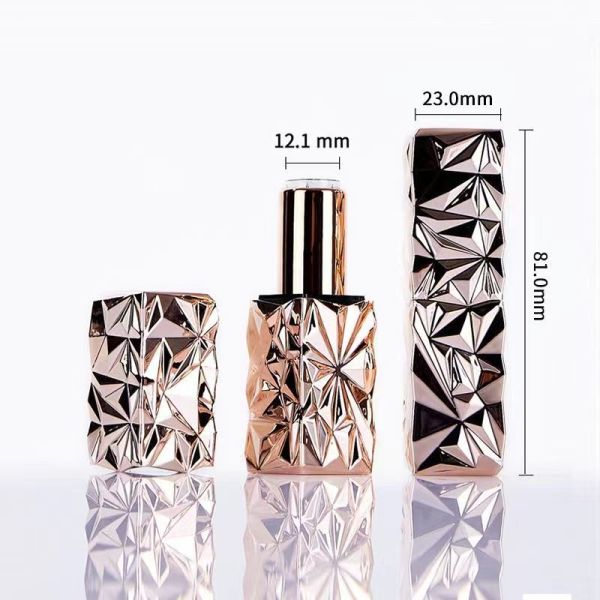 16.5*120.35mm Crease Electroplating 5g Pretty Lipstick Tube Container for Makeup