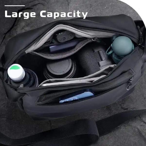 Fashion Black Outdoor Small Camera Messenger Bag Waist Adjustable Strap For Travel