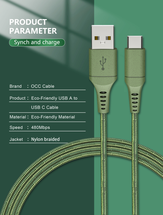 1m Length Data USB Cable Braided Tinned Copper Conductor