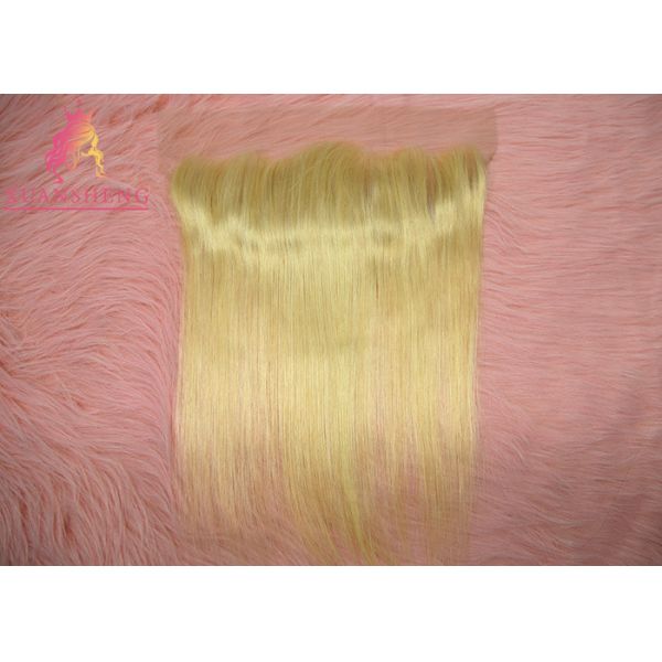 Cuticle Aligned Virgin 613 Blonde Hair Weave Straight 13*4 Hair Frontal