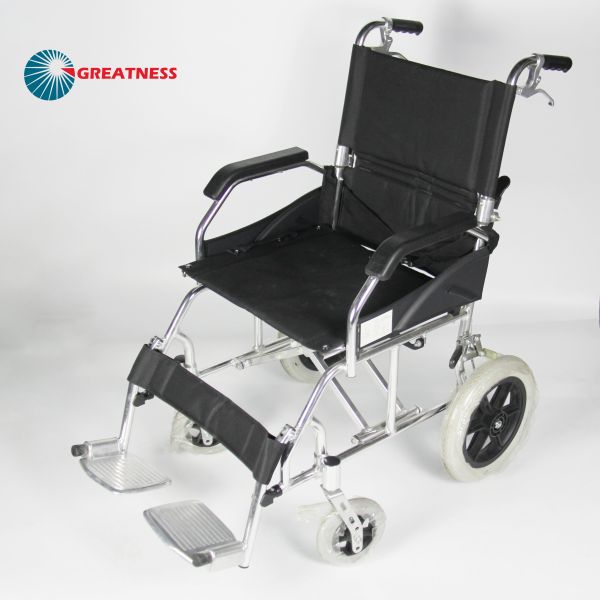 Light Weight Folding Aluminum Manual Wheelchair Solid Wheel United Break Easy Carry