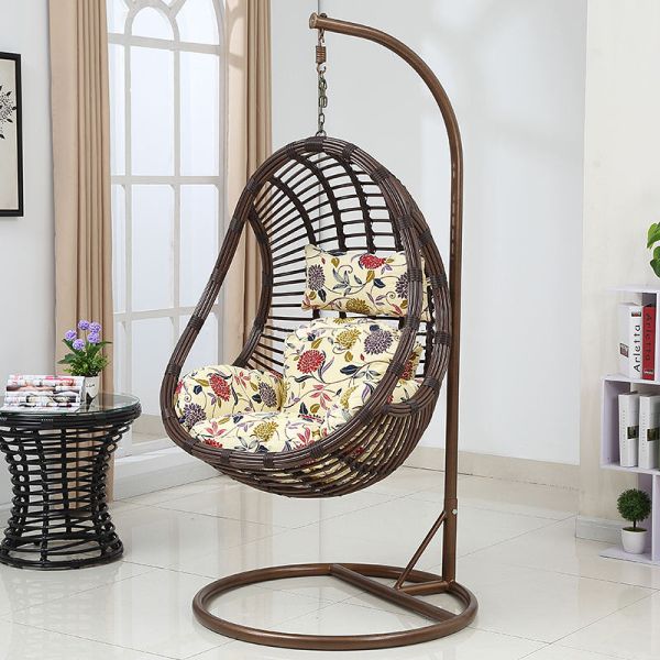 Modern Design Style Metal Frame Single Hanging Chair for Indoor or Outdoor Spaces