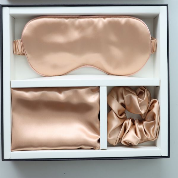 Luxury Sleep Black Silk Eye Mask Custom LOGO OEM/OEM 100% шелковый подушечный чехол набор черный