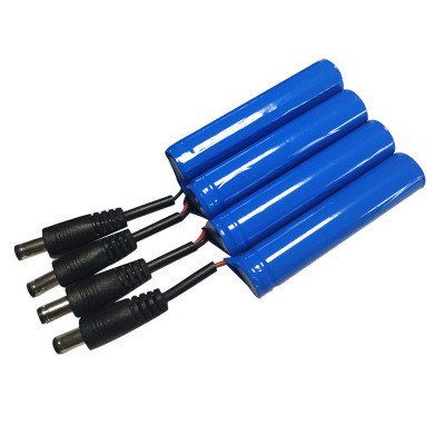 OEM ODM 18650 Battery Pack | 3.7 V Li -ion 2200mah 18650 Rechargeable Lithium Battery with a Male DC Barrel Jack Connector for LED Light