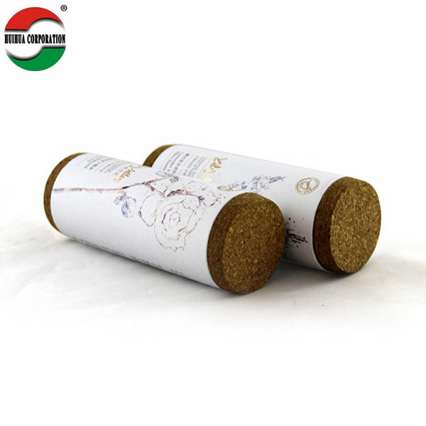 Cosmetic Cardboard Tube Packaging Matte Lamination With Cork Lid