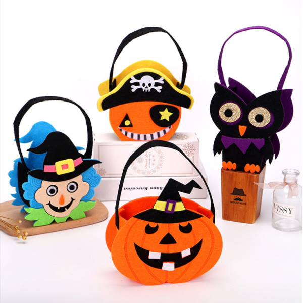 Halloween Non-woven Tote Bag with Ghost Pumpkin Felt Cloth Decoration Props