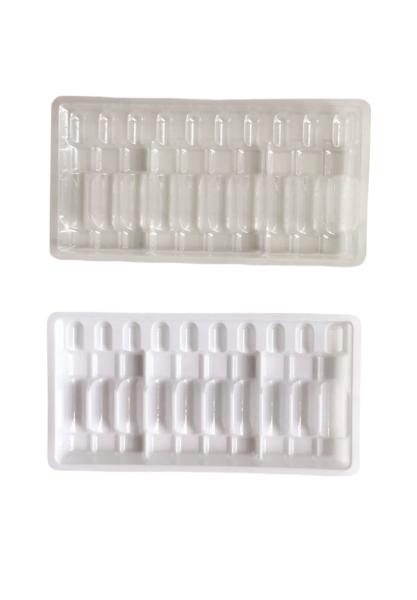 Blister líquido oral Agulha de água interna Blister branco bandeja de pó Agulha bandeja de plástico