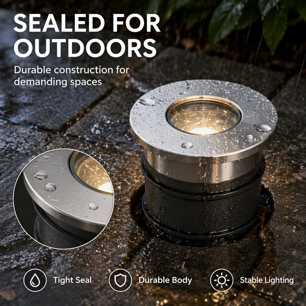 MA42 3W Architectural LED Recessed In Ground Uplight IP68 Waterproof Impact Resistant